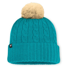 Miami Dolphins Women's Cable Knit Cuffed Hat with Pom Aqua | Fanatics