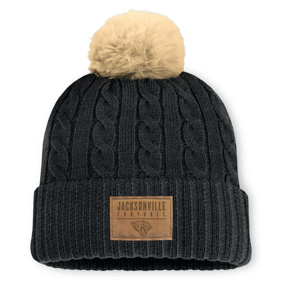 Jacksonville Jaguars Women's Cable Knit Cuffed Hat with Pom Black | Fanatics