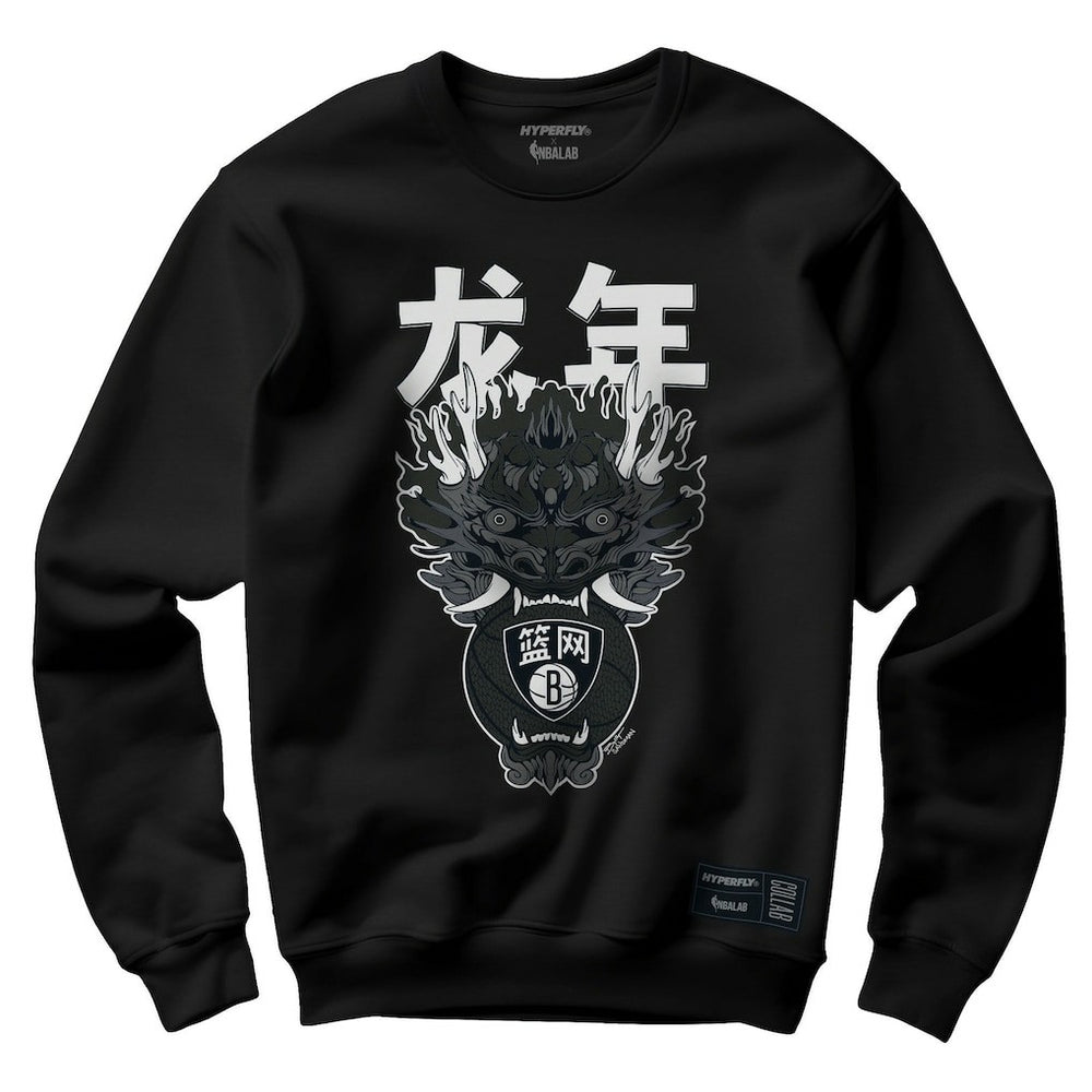 Brooklyn Nets Hyperfly Unisex Year of the Dragon Lunar New Year Collection Pullover Sweatshirt Heather Black - NBA