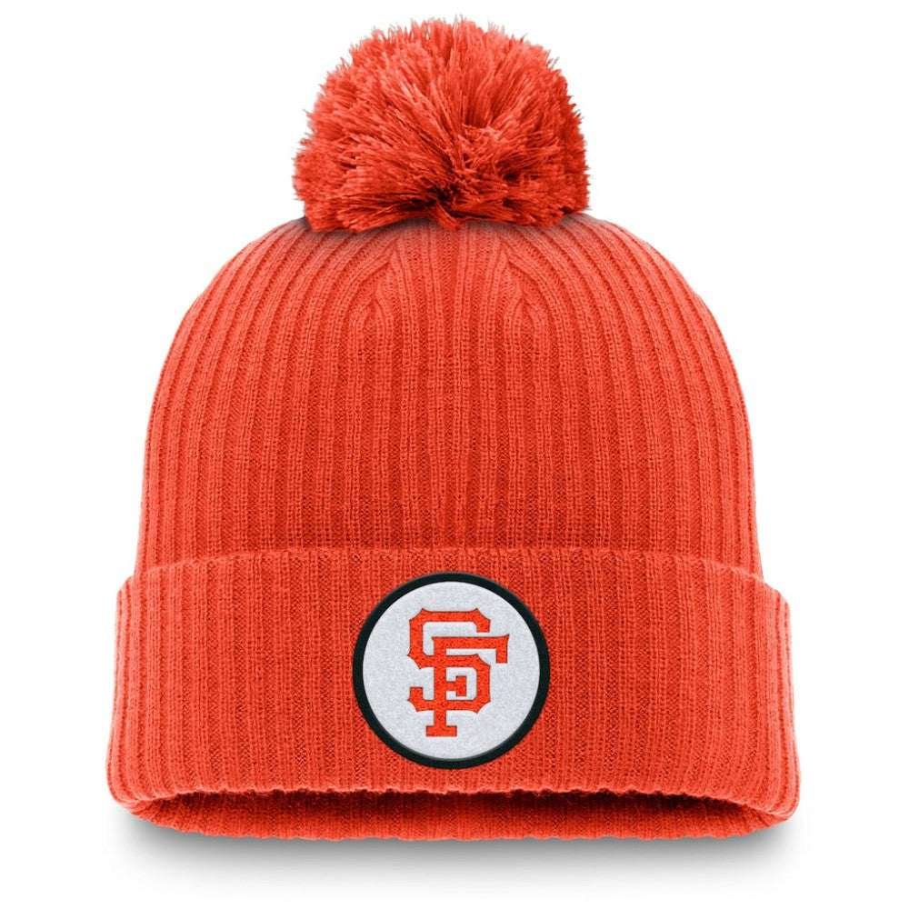 San Francisco Giants Nike Cooperstown Collection Patch Cuffed Knit Hat with Pom - MLB