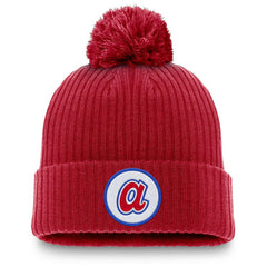 Atlanta Braves Nike Cooperstown Collection Patch Cuffed Knit Hat with Pom - MLB