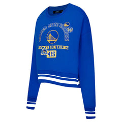 Golden State Warriors Pro Standard Women's Area Code Cropped Pullover Sweatshirt Royal - NBA