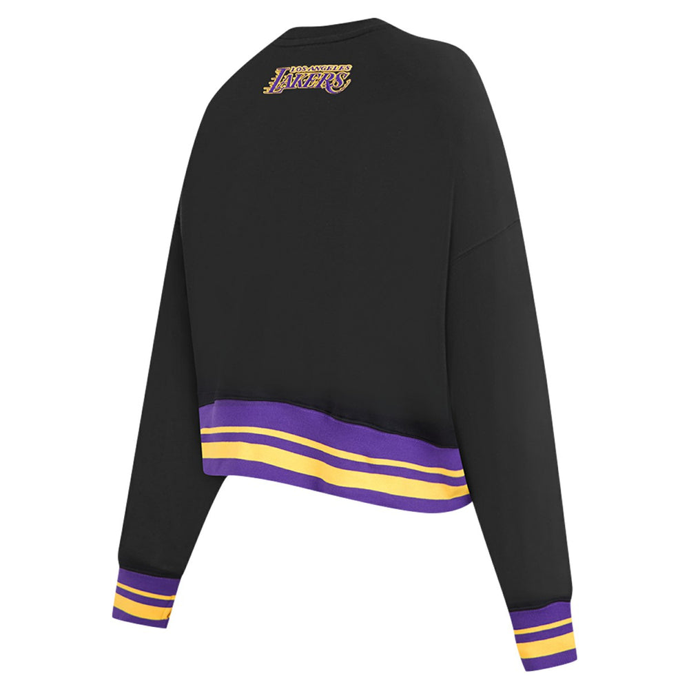 Los Angeles Lakers Pro Standard Women's Area Code Cropped Pullover Sweatshirt Black - NBA