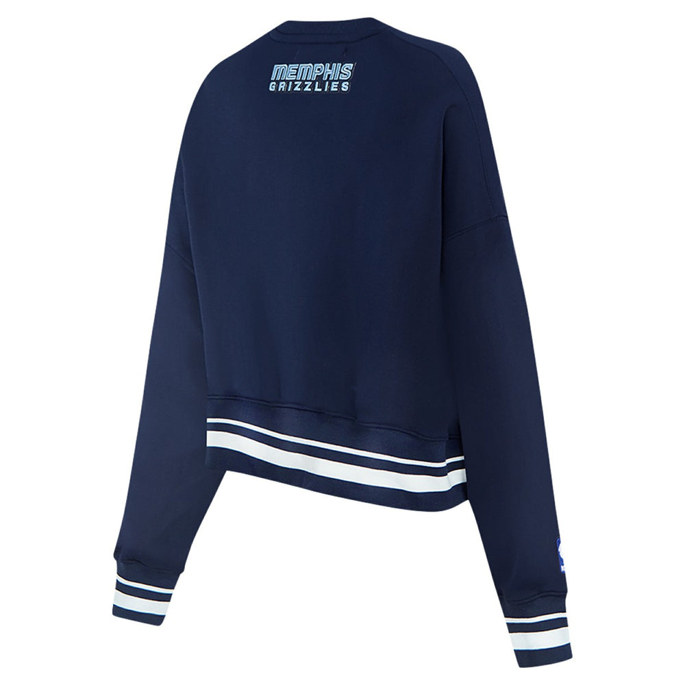 Memphis Grizzlies Pro Standard Women's Area Code Cropped Pullover Sweatshirt Navy - NBA