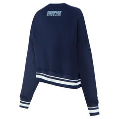 Memphis Grizzlies Pro Standard Women's Area Code Cropped Pullover Sweatshirt Navy - NBA