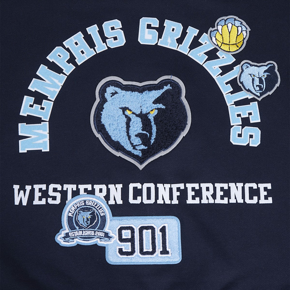 Memphis Grizzlies Pro Standard Women's Area Code Cropped Pullover Sweatshirt Navy - NBA