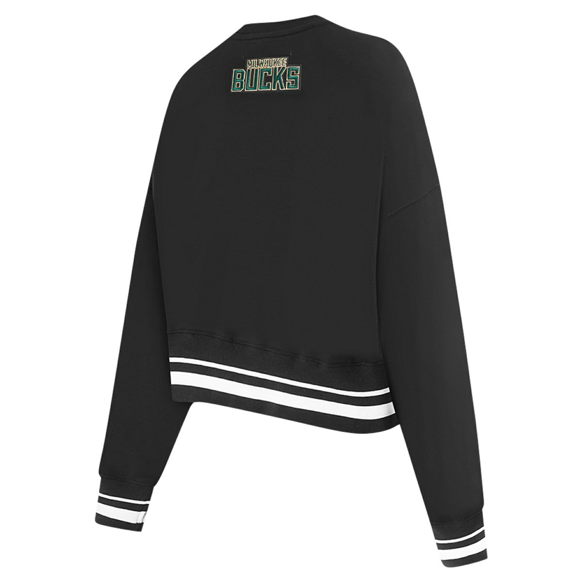 Milwaukee Bucks Pro Standard Women's Area Code Cropped Pullover Sweatshirt Black - NBA