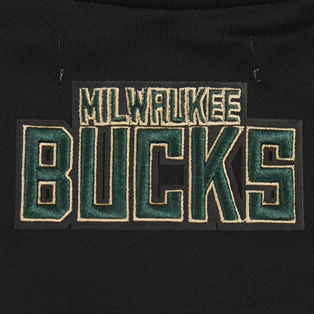 Milwaukee Bucks Pro Standard Women's Area Code Cropped Pullover Sweatshirt Black - NBA
