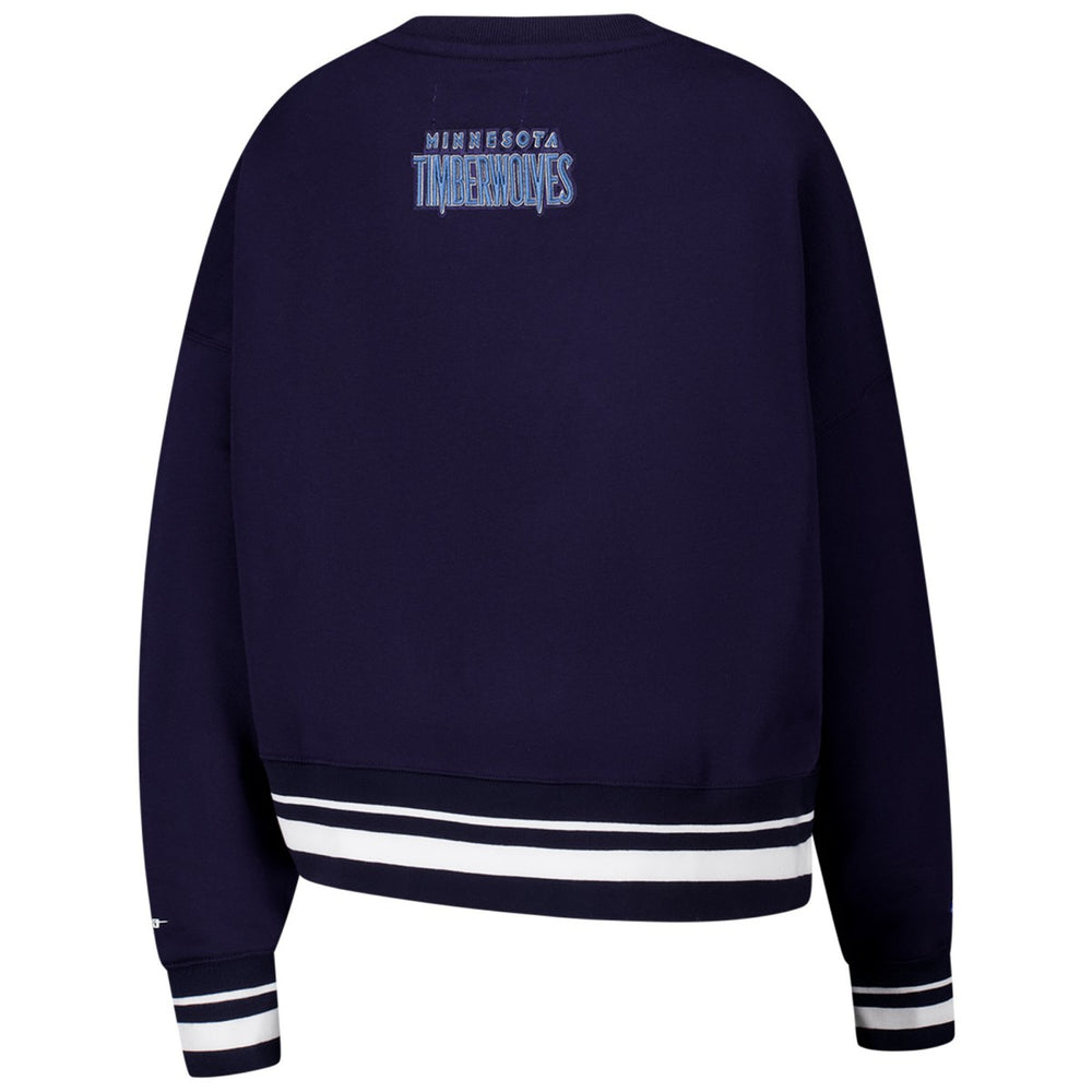 Minnesota Timberwolves Pro Standard Women's Area Code Cropped Pullover Sweatshirt Navy - NBA