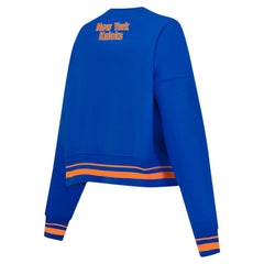New York Knicks Pro Standard Women's Area Code Cropped Pullover Sweatshirt Blue - NBA