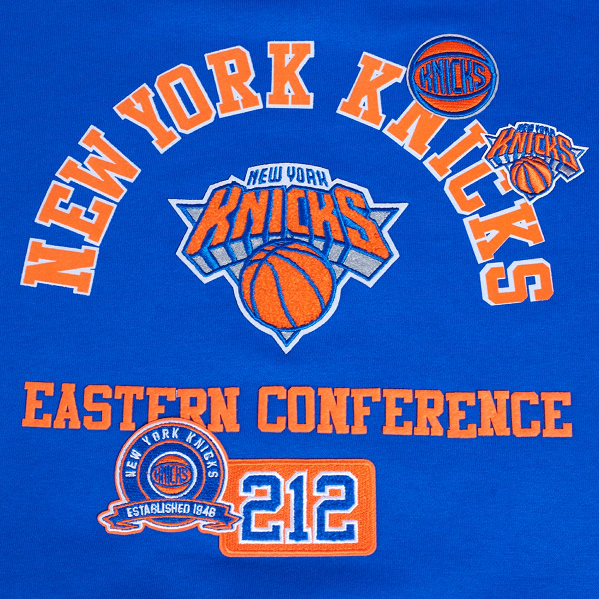 New York Knicks Pro Standard Women's Area Code Cropped Pullover Sweatshirt Blue - NBA