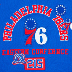 Philadelphia 76ers Pro Standard Women's Area Code Cropped Pullover Sweatshirt Royal - NBA