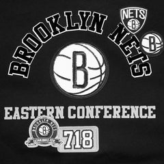 Brooklyn Nets Pro Standard Women's Area Code Cropped Pullover Sweatshirt Black - NBA