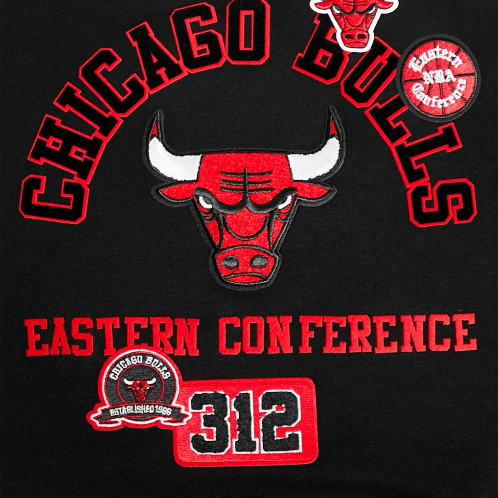 Chicago Bulls Pro Standard Women's Area Code Cropped Pullover Sweatshirt Black - NBA