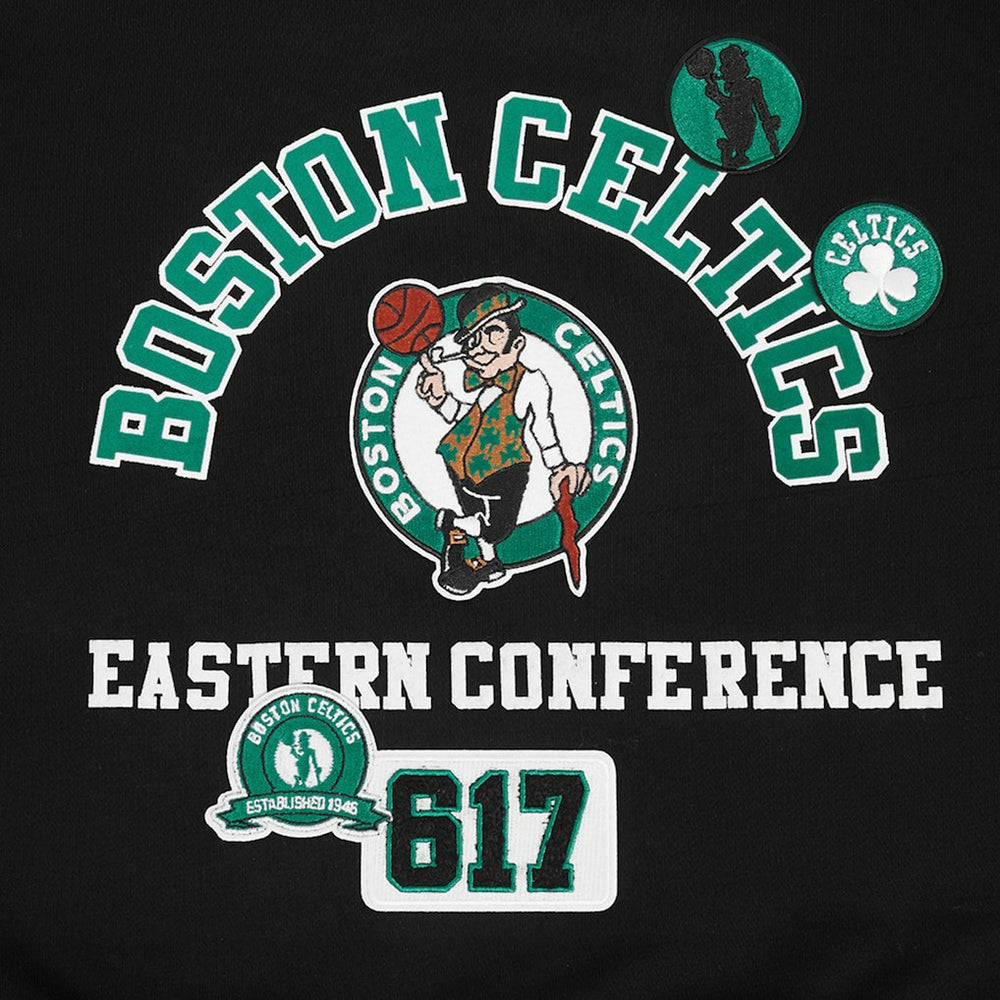Boston Celtics Pro Standard Women's Area Code Cropped Pullover Sweatshirt Black - NBA