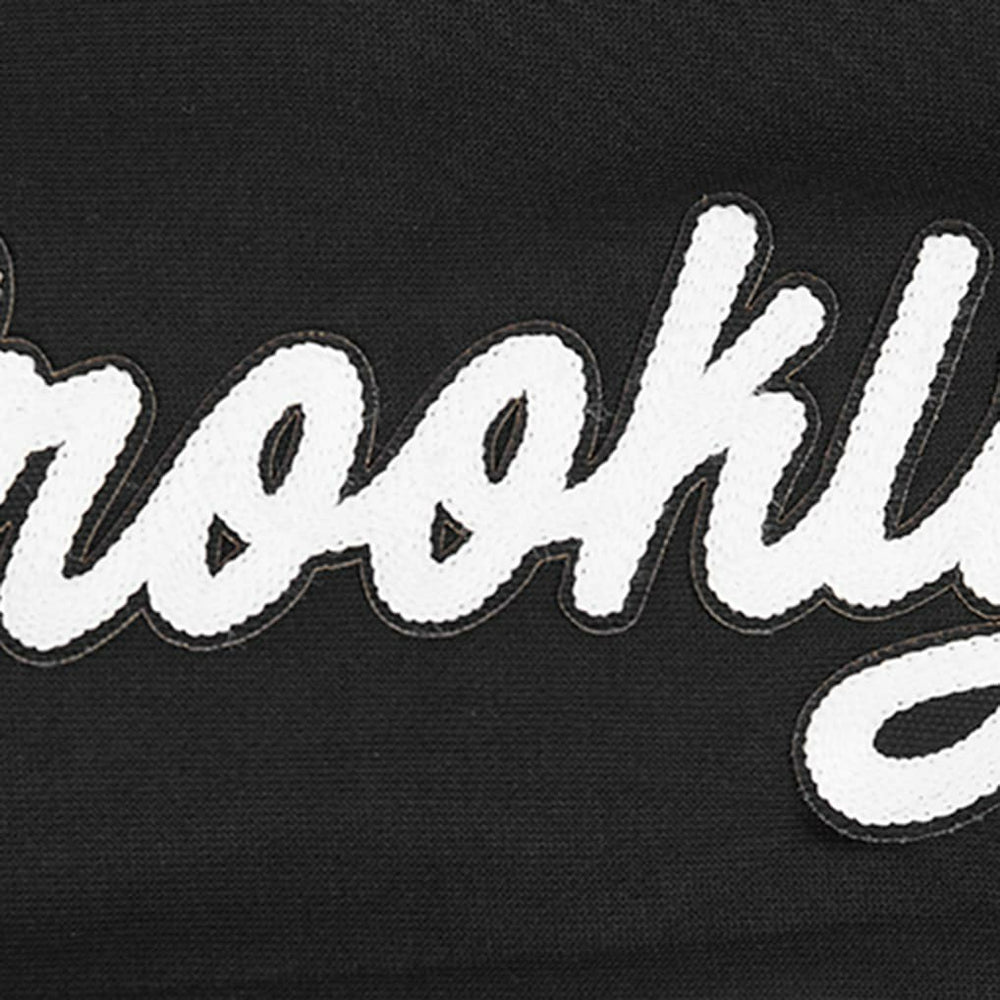 Brooklyn Nets Pro Standard Women's Paint The City Cropped Pullover Sweatshirt Black - NBA