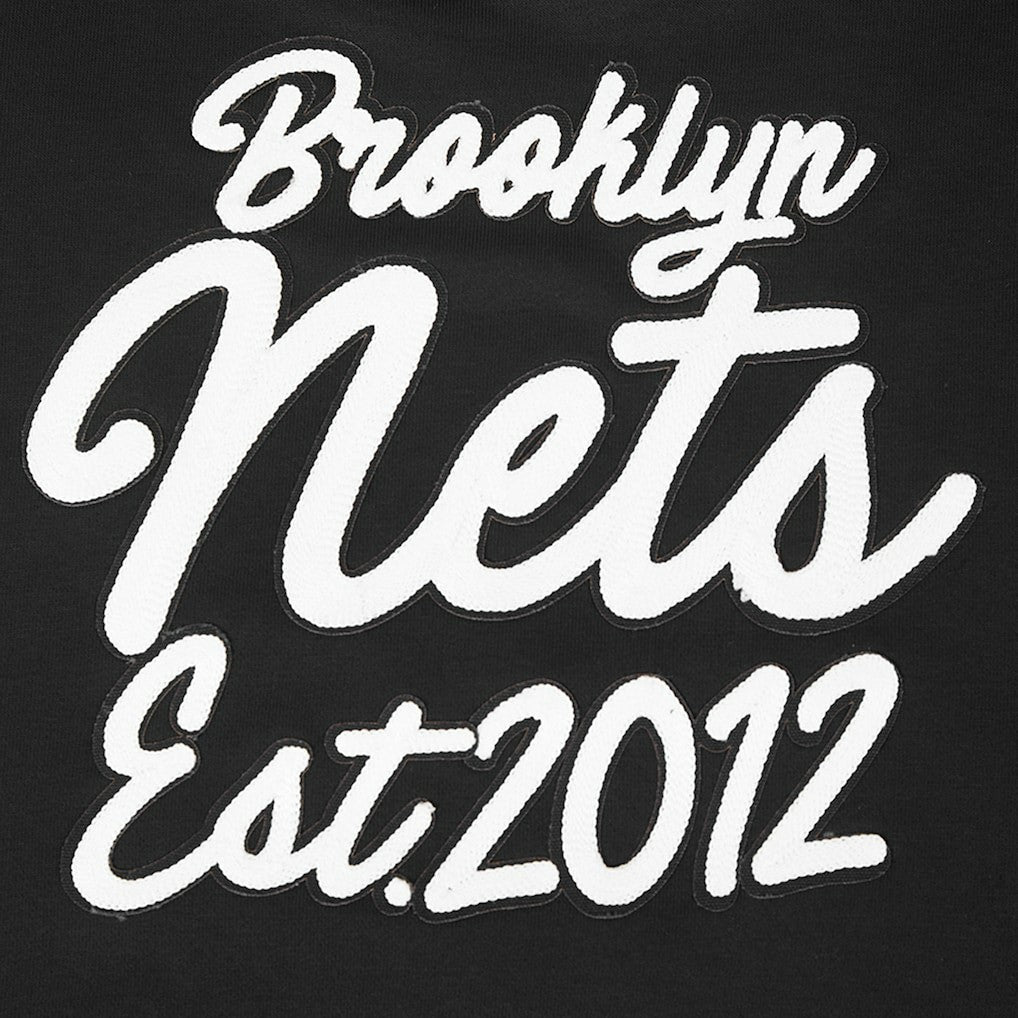 Brooklyn Nets Pro Standard Women's Paint The City Cropped Pullover Sweatshirt Black - NBA