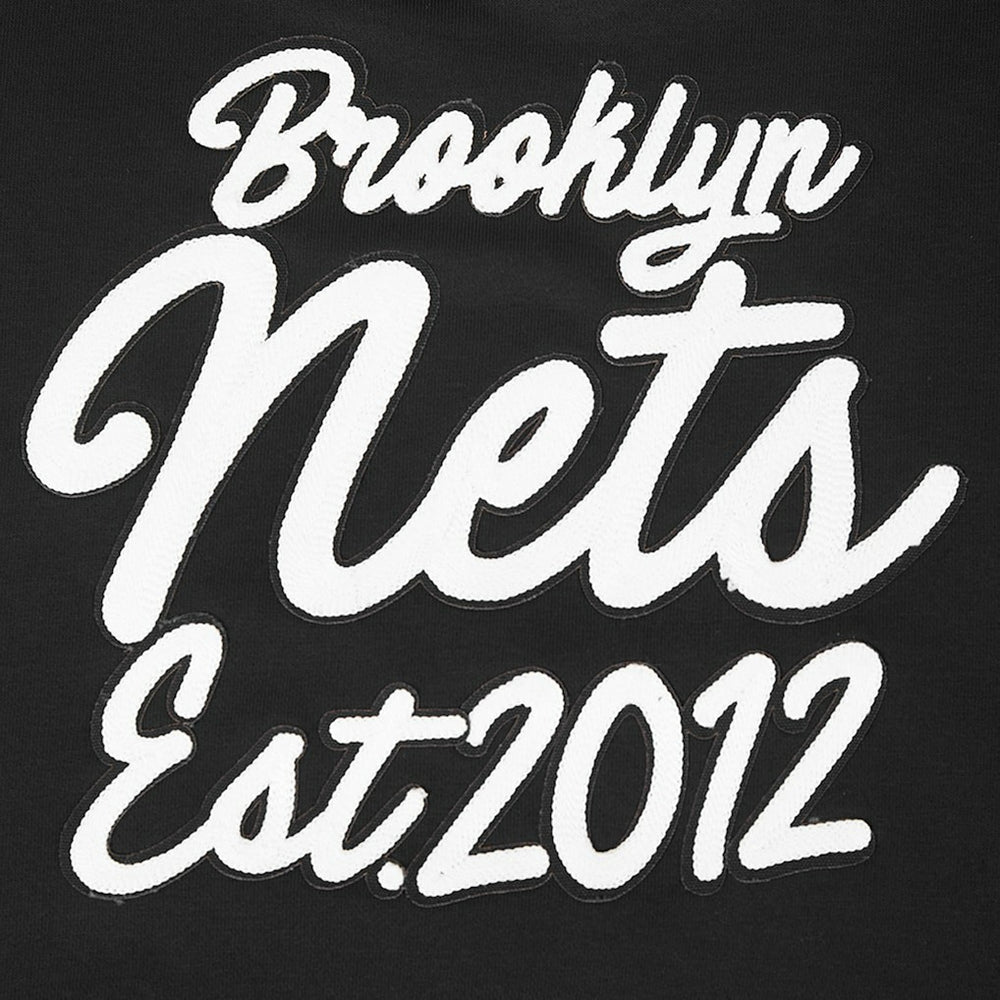 Brooklyn Nets Pro Standard Women's Paint The City Cropped Pullover Sweatshirt Black - NBA