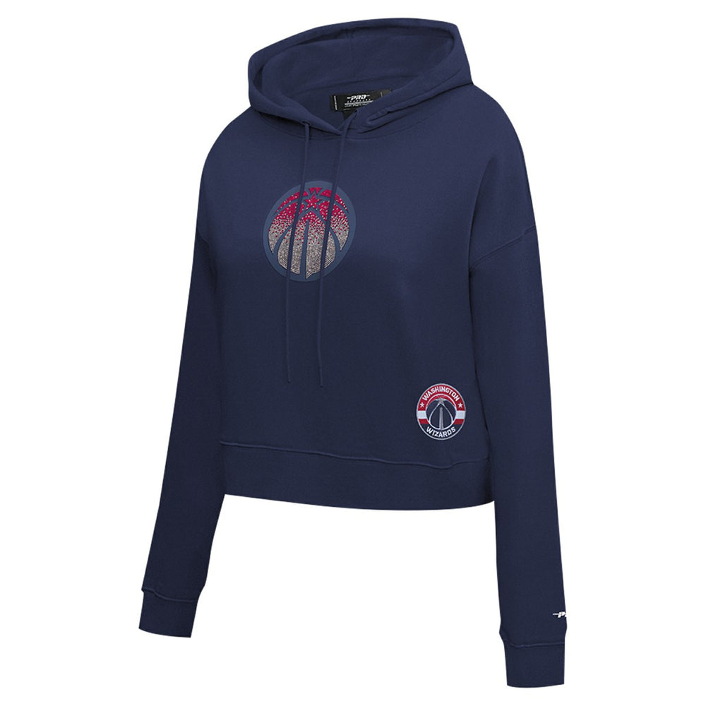 Washington Wizards Pro Standard Women's Jewels Cropped Pullover Hoodie Navy - NBA