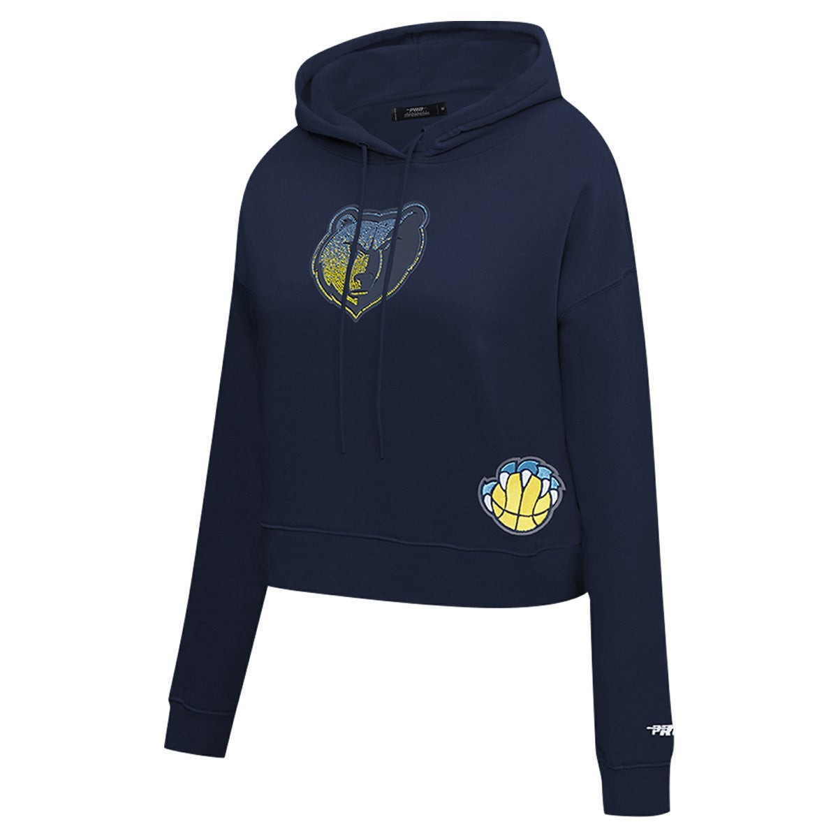 Memphis Grizzlies Pro Standard Women's Jewels Cropped Pullover Hoodie Navy - NBA