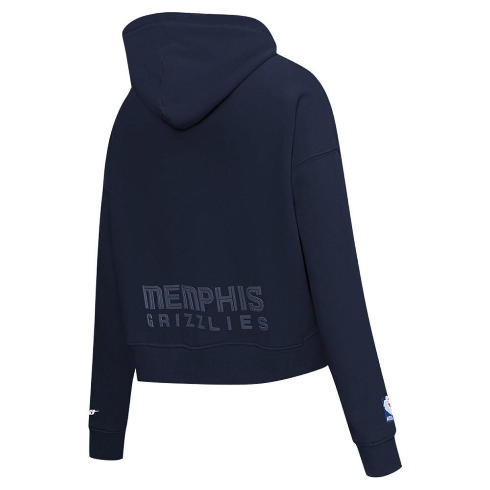 Memphis Grizzlies Pro Standard Women's Jewels Cropped Pullover Hoodie Navy - NBA