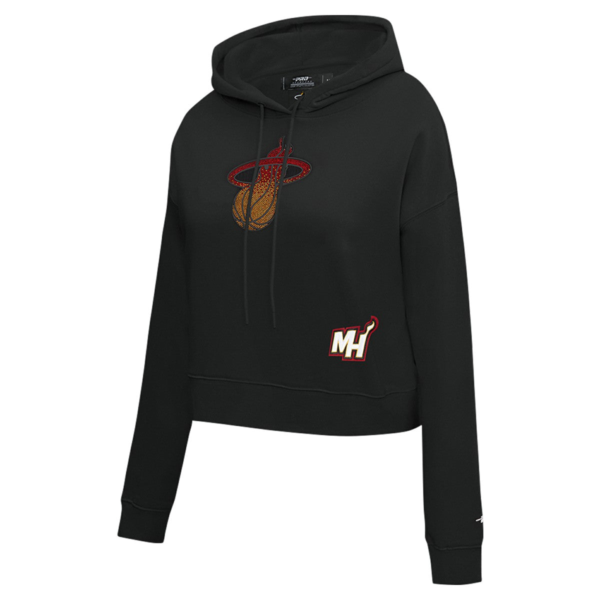 Miami Heat Pro Standard Women's Jewels Cropped Pullover Hoodie Black - NBA
