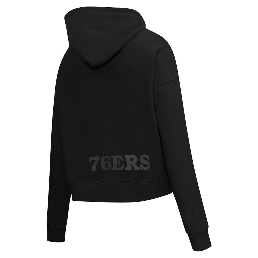 Philadelphia 76ers Pro Standard Women's Jewels Cropped Pullover Hoodie Black - NBA