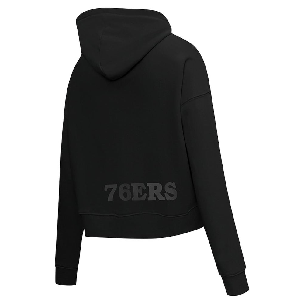 Philadelphia 76ers Pro Standard Women's Jewels Cropped Pullover Hoodie Black - NBA