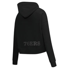 Philadelphia 76ers Pro Standard Women's Jewels Cropped Pullover Hoodie Black - NBA
