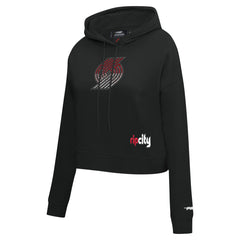 Portland Trail Blazers Pro Standard Women's Jewels Cropped Pullover Hoodie Black - NBA