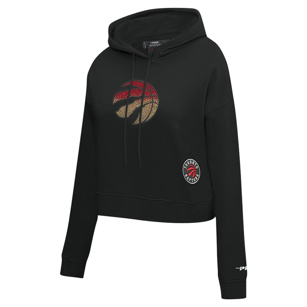Toronto Raptors Pro Standard Women's Jewels Cropped Pullover Hoodie Black - NBA