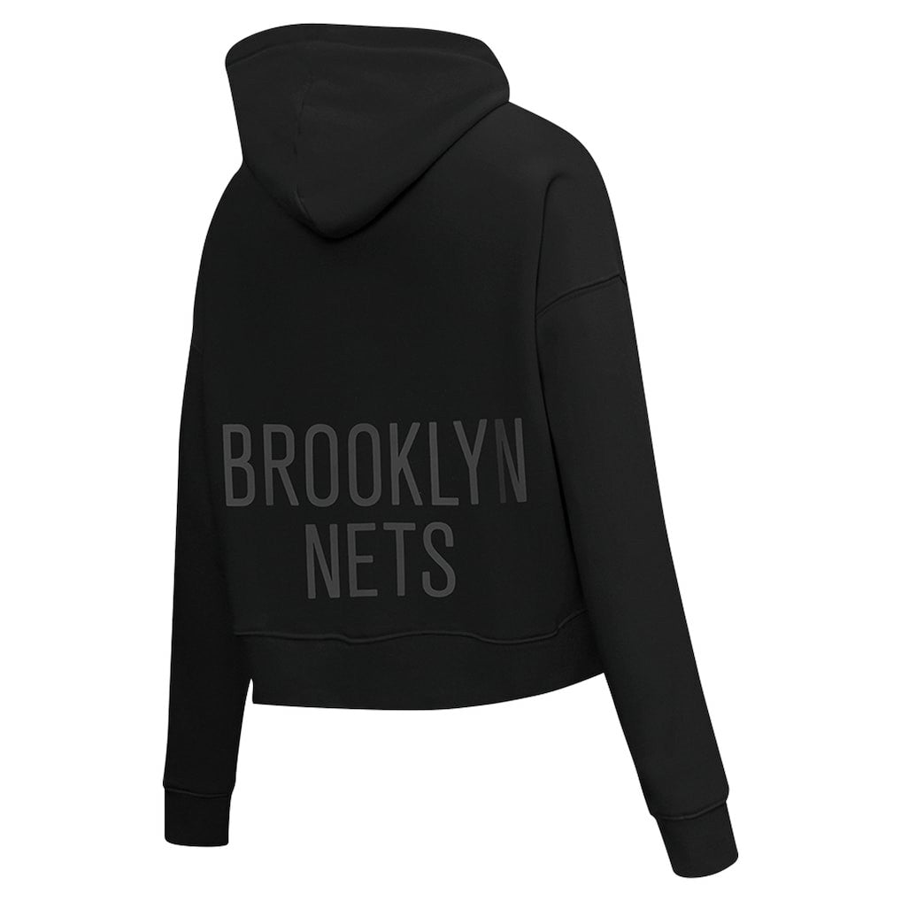 Brooklyn Nets Pro Standard Women's Jewels Cropped Pullover Hoodie Black - NBA