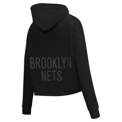 Brooklyn Nets Pro Standard Women's Jewels Cropped Pullover Hoodie Black - NBA