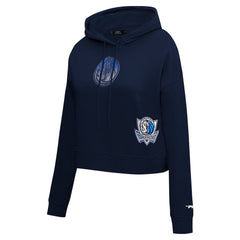 Dallas Mavericks Pro Standard Women's Jewels Cropped Pullover Hoodie Navy - NBA
