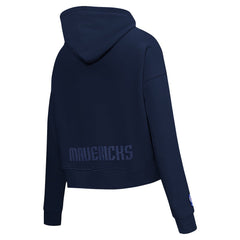 Dallas Mavericks Pro Standard Women's Jewels Cropped Pullover Hoodie Navy - NBA
