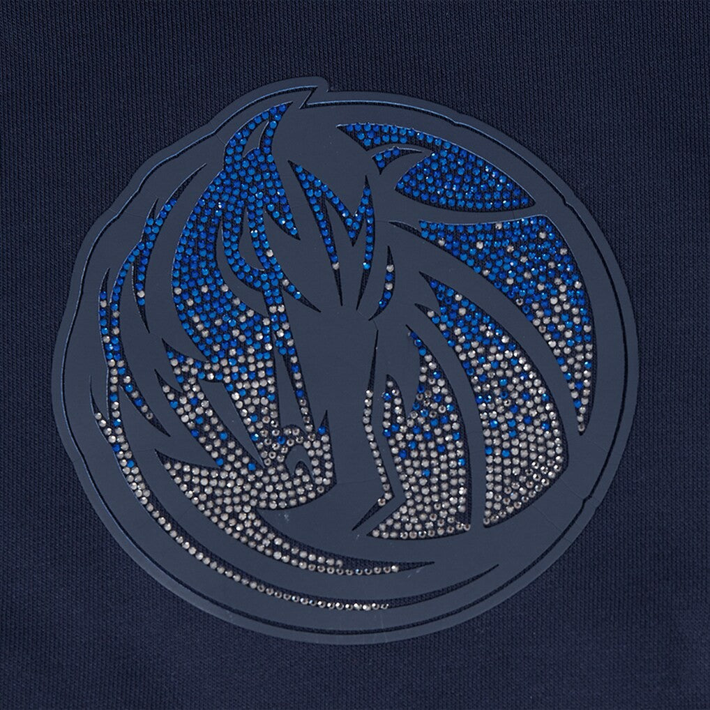 Dallas Mavericks Pro Standard Women's Jewels Cropped Pullover Hoodie Navy - NBA