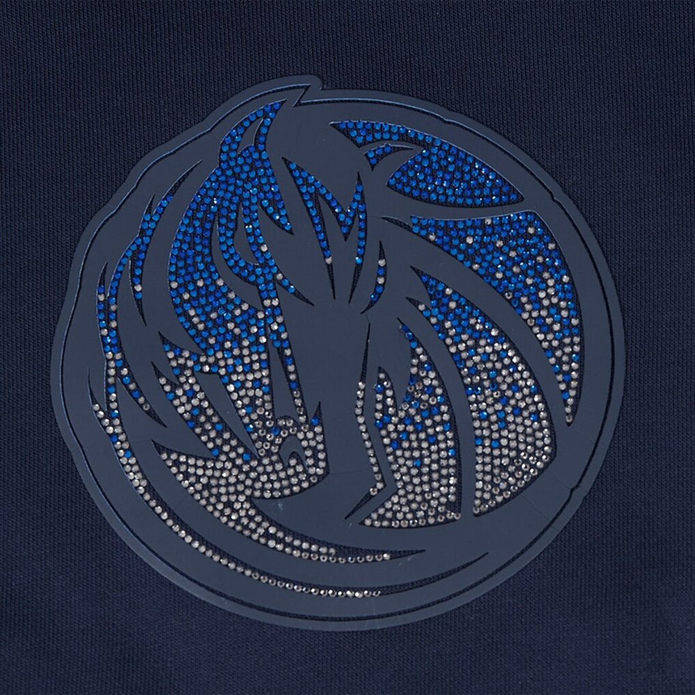 Dallas Mavericks Pro Standard Women's Jewels Cropped Pullover Hoodie Navy - NBA