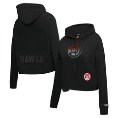 Atlanta Hawks Pro Standard Women's Jewels Cropped Pullover Hoodie Black - NBA