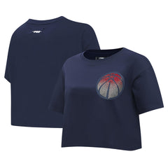 Washington Wizards Pro Standard Women's Jewels Boxy Cropped T-Shirt Navy - NBA