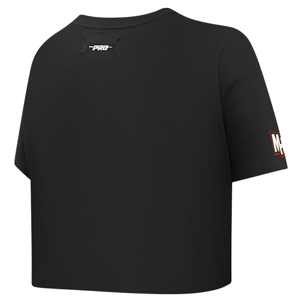 Miami Heat Pro Standard Women's Jewels Boxy Cropped T-Shirt Black - NBA