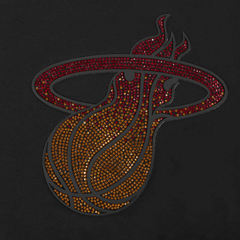 Miami Heat Pro Standard Women's Jewels Boxy Cropped T-Shirt Black - NBA