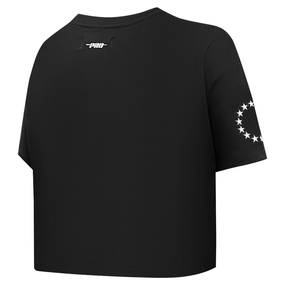 Philadelphia 76ers Pro Standard Women's Jewels Boxy Cropped T-Shirt Black - NBA