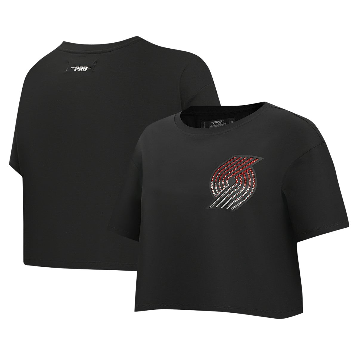 Portland Trail Blazers Pro Standard Women's Jewels Boxy Cropped T-Shirt Black - NBA