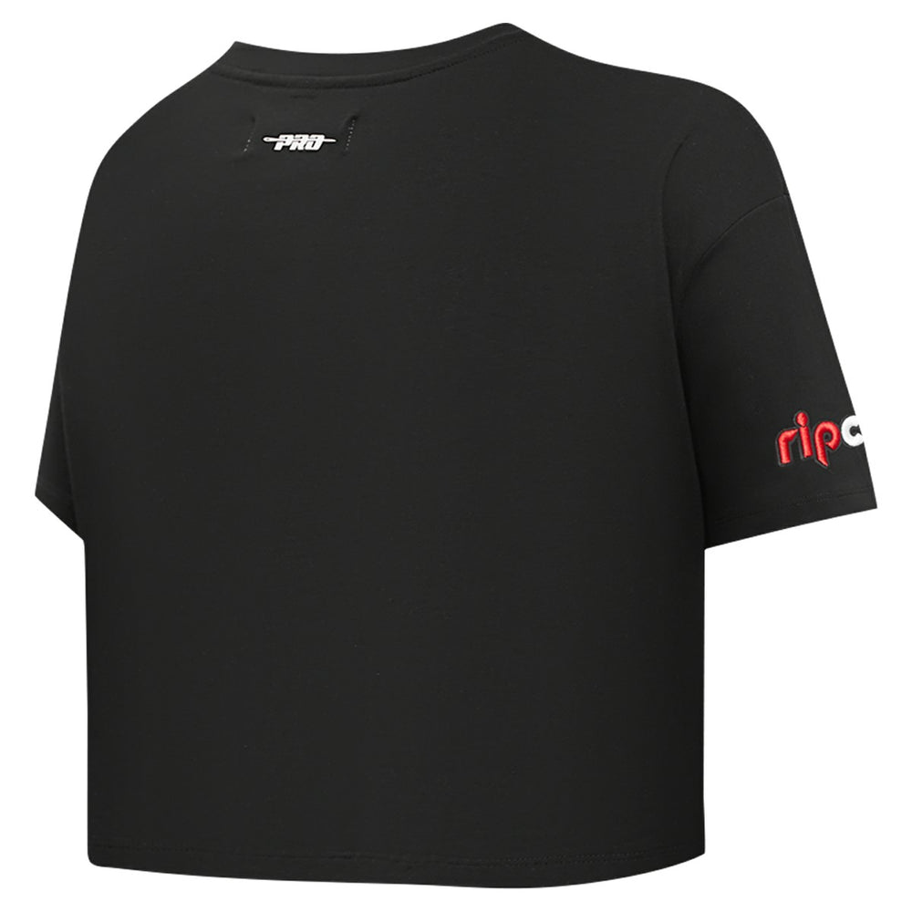 Portland Trail Blazers Pro Standard Women's Jewels Boxy Cropped T-Shirt Black - NBA