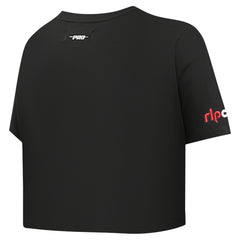 Portland Trail Blazers Pro Standard Women's Jewels Boxy Cropped T-Shirt Black - NBA