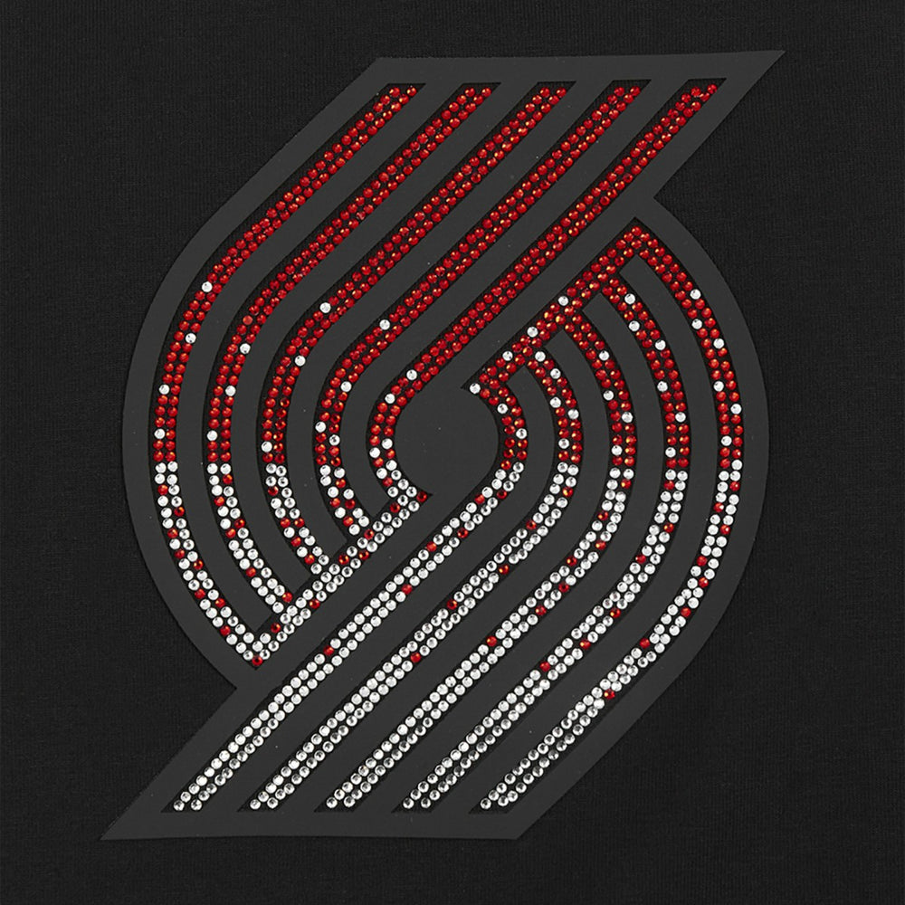 Portland Trail Blazers Pro Standard Women's Jewels Boxy Cropped T-Shirt Black - NBA