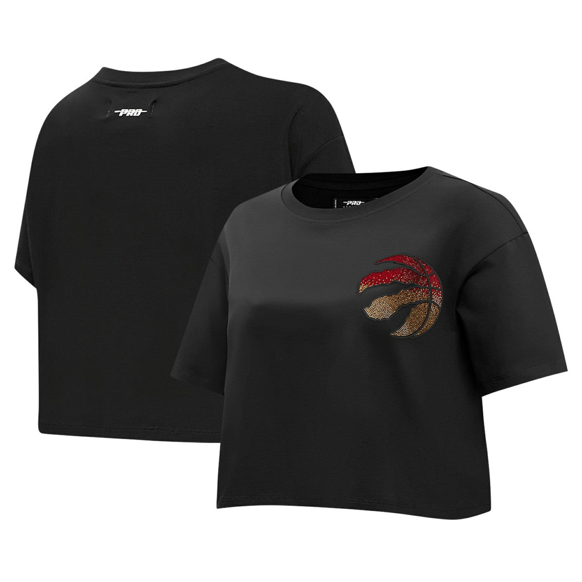 Toronto Raptors Pro Standard Women's Jewels Boxy Cropped T-Shirt Black - NBA