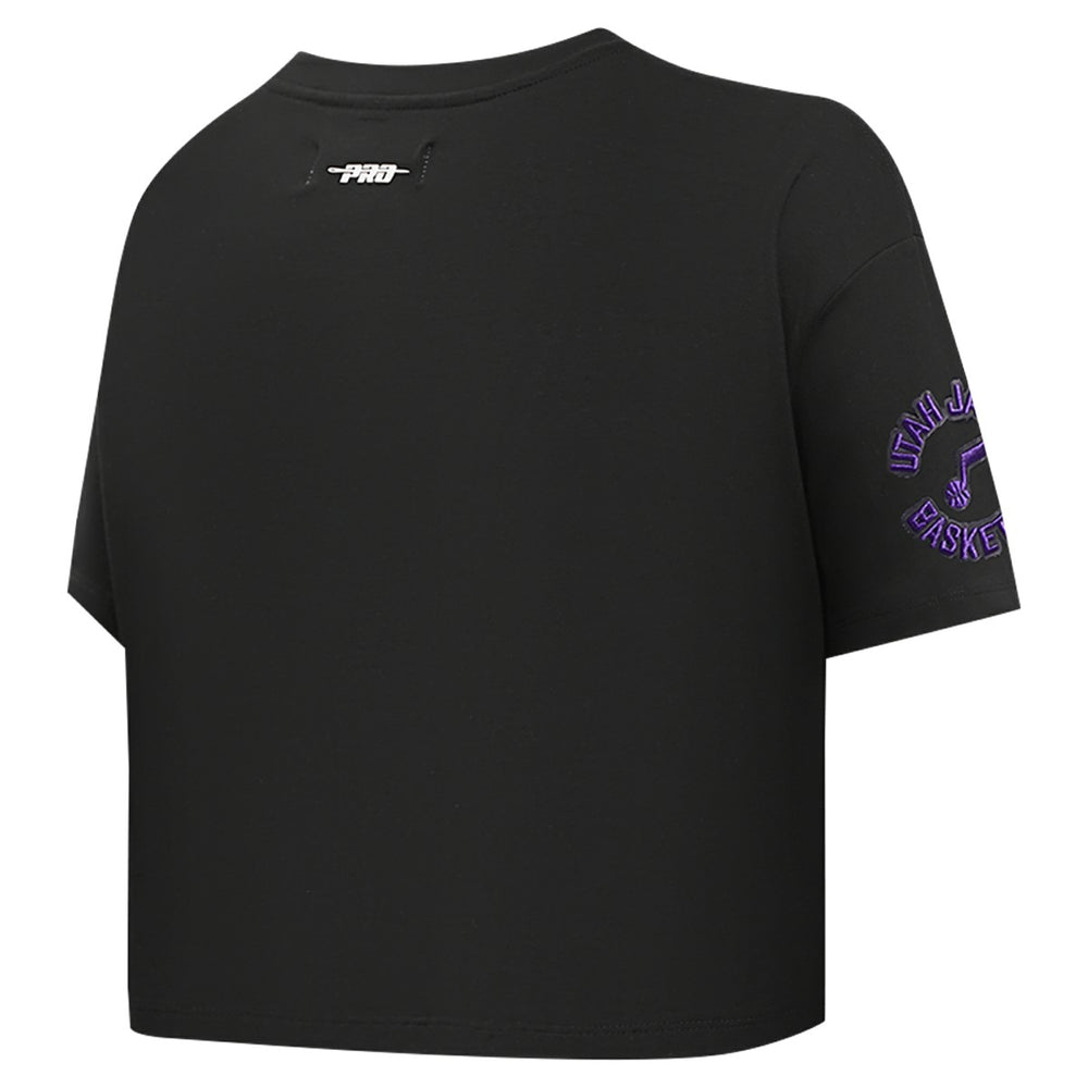 Utah Jazz Pro Standard Women's Jewels Boxy Cropped T-Shirt Black - NBA