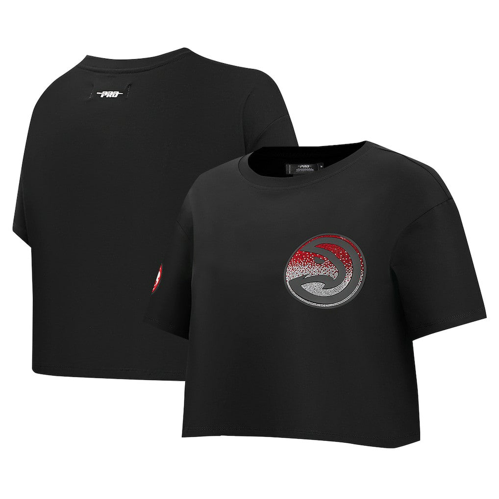 Atlanta Hawks Pro Standard Women's Jewels Boxy Cropped T-Shirt Black - NBA