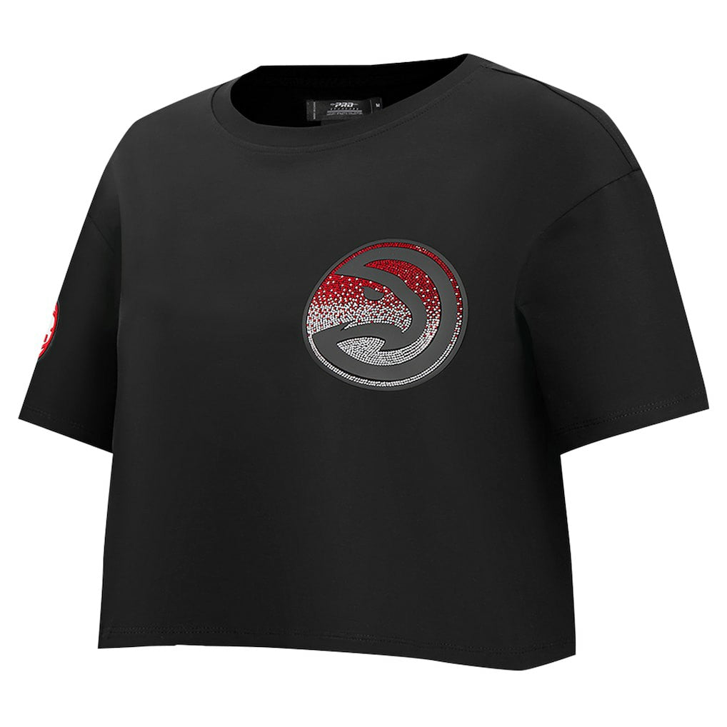 Atlanta Hawks Pro Standard Women's Jewels Boxy Cropped T-Shirt Black - NBA